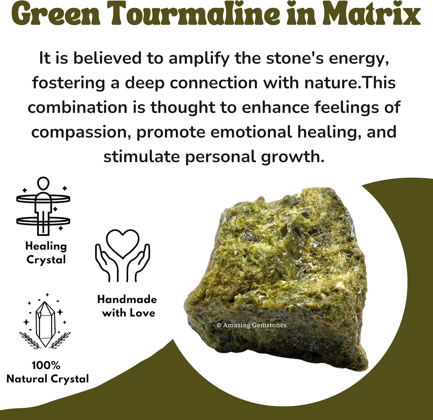 Green Tourmaline in Matrix Raw Crystals and Healing Stones, Natural Rocks for Tumbling and DIY Raw Stones and Crystals (1 lb)