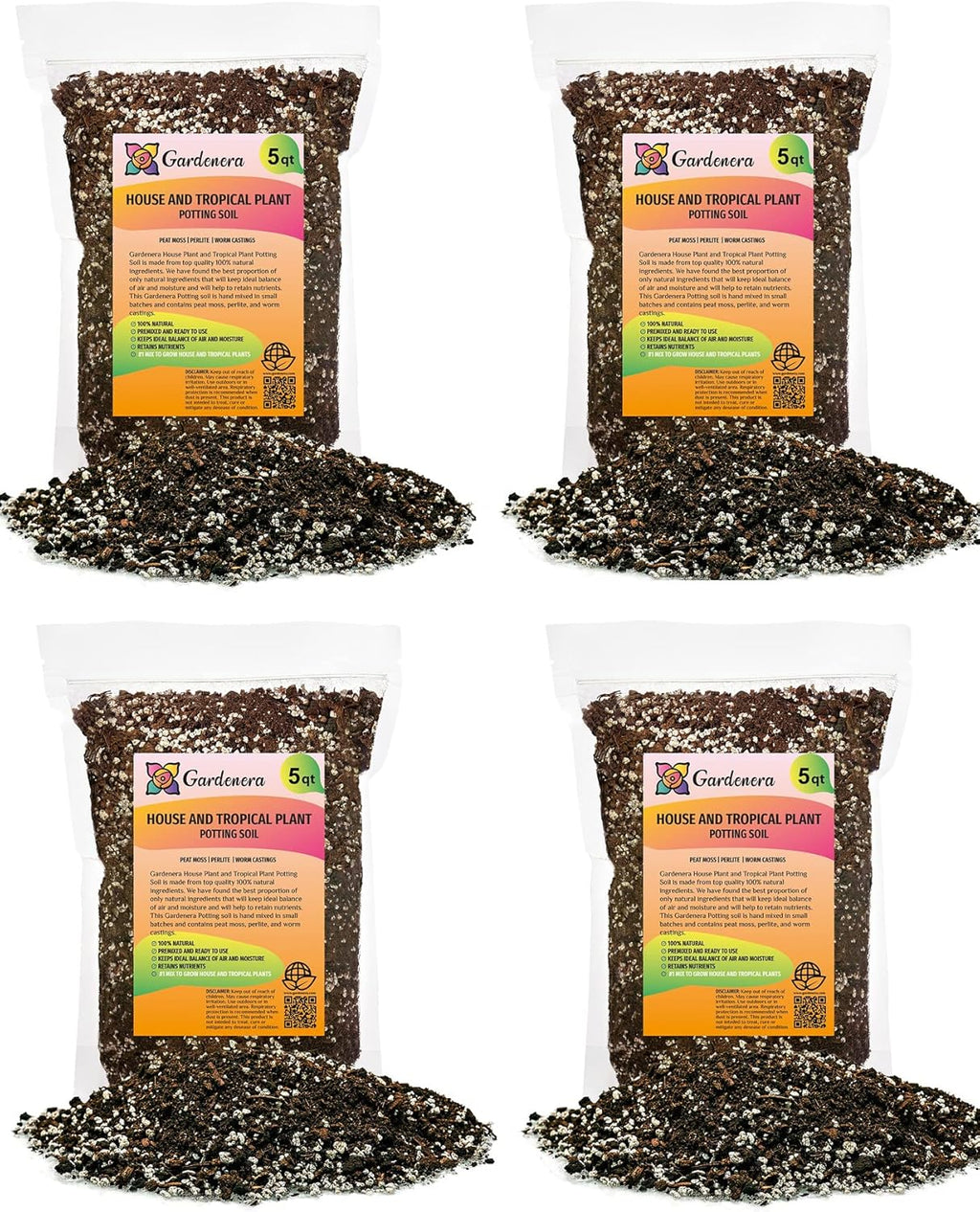 Gardenera House Plant and Tropical Plant Potting Soil - Re-Potting Soil for All Types of Indoor House Plants - 20 Quart