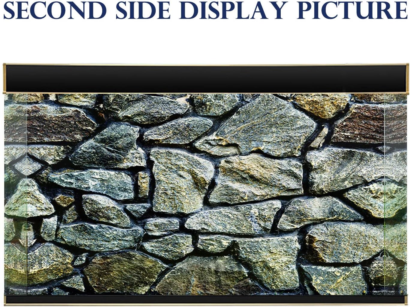 ELEBOX Fish Backgrounds Paper Double Sides 3D Stone & Trees Aquarium Background Picture 19" x 48" Fish Tank Background