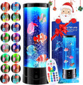 Bubble Aquarium Fish Table Lamp, 16 Color Changing Sensory Night Light with Remote Control, Novelty Christmas Birthday Gifts for Kids Men Women Bedroom Home Decor, Relaxation and Stress Relief