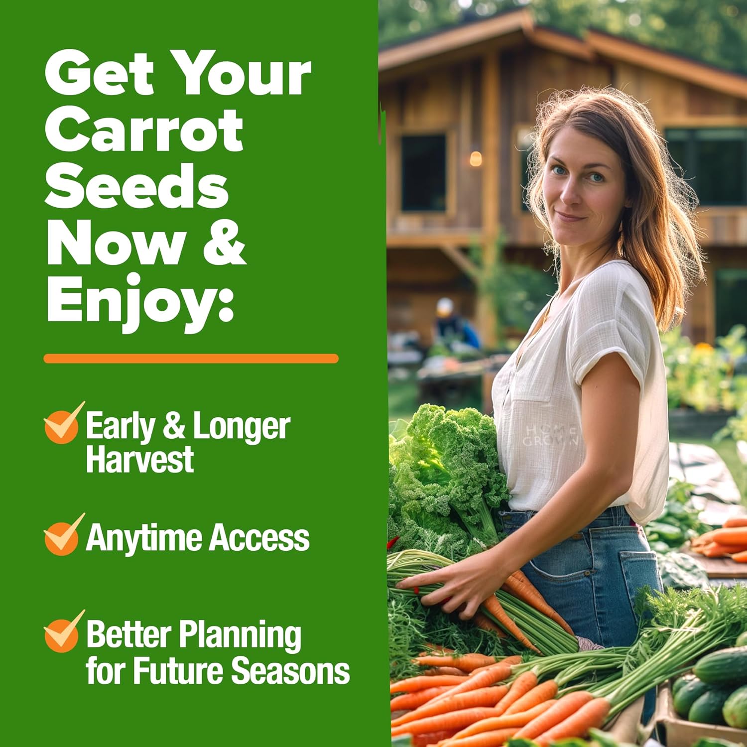 HOME GROWN Rainbow Carrot Seeds – 2500+ Heirloom Seeds (10 Varieties) – High Germination, Vegetable Seeds for Planting Indoors or Outdoor Home Garden