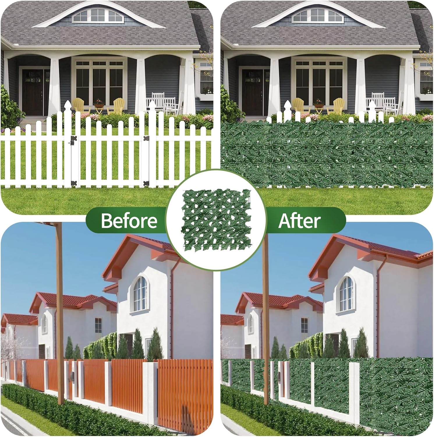 Artificial Ivy Privacy Fence Screen,39.4" x 236" UV-Anti Fake Leaves Plant Vine,Privacy Hedges Wall for Indoor Outdoor Garden Backyard Decor