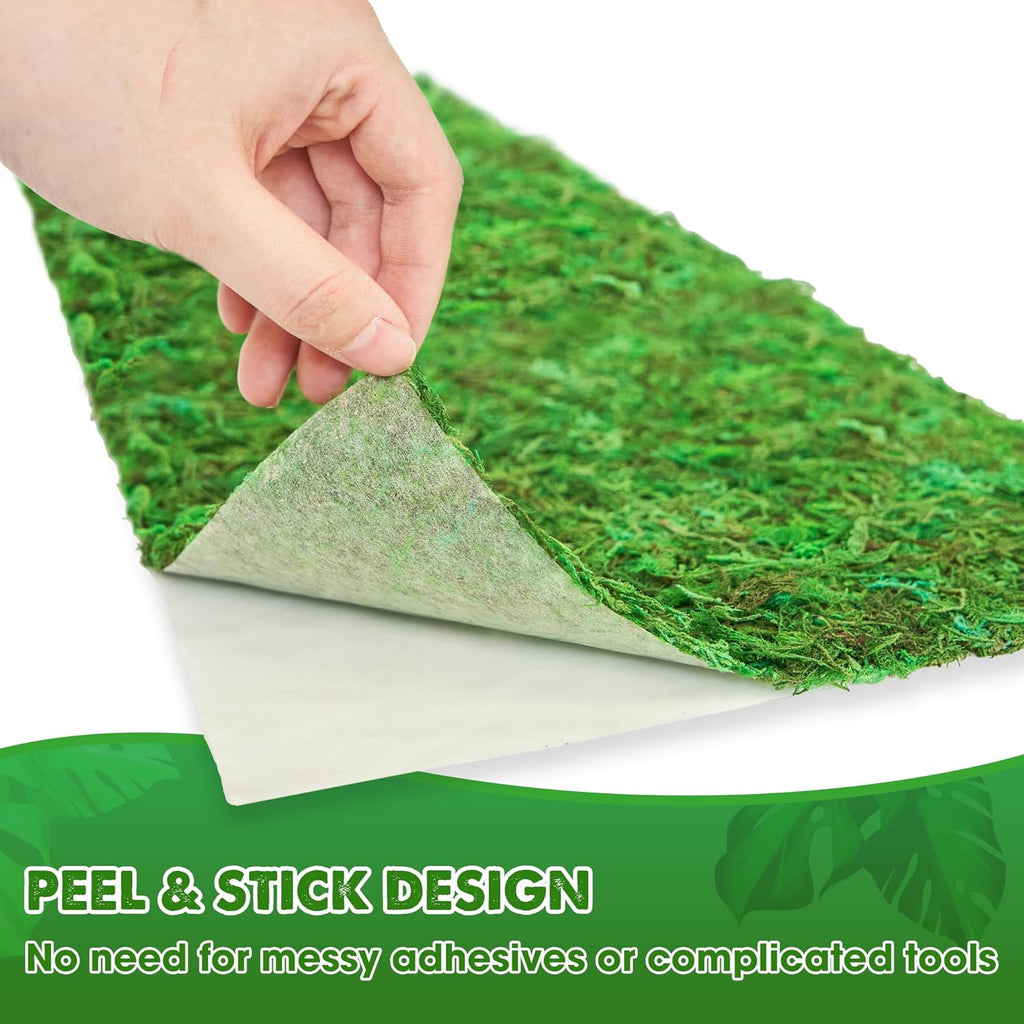 DUSPRO 71"x11" Sheet Moss Roll, Peel and Stick Moss Sheets for Crafts, Moss Sheets for Planters, Moss for Plants Indoor, Adhesive Moss Sheets for Fairy Garden, Sticky Moss for Table Decor