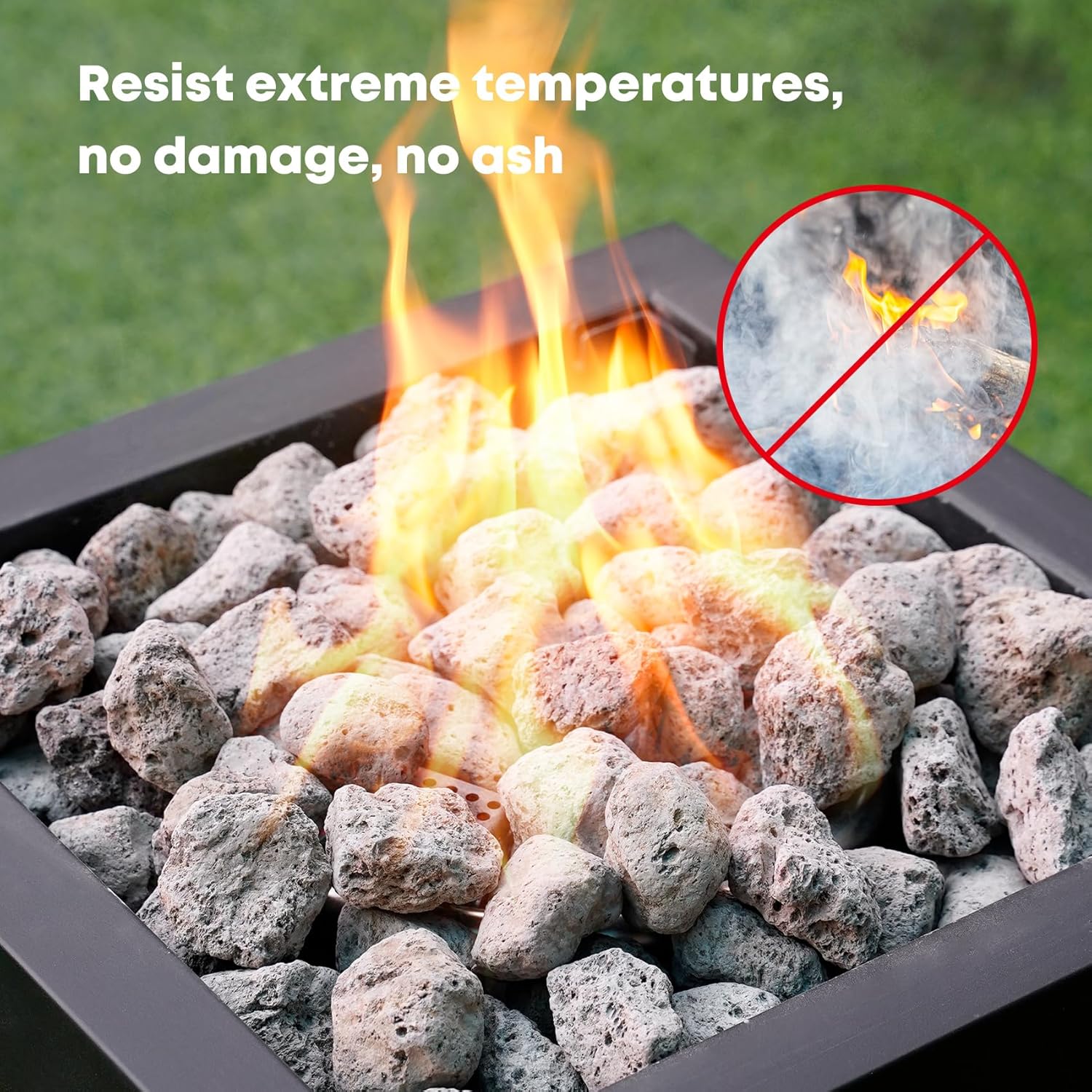 Stanbroil Light Weight White Lava Rock Granules - Natural Volcanic Rocks Decorative Landscaping Stones for Outland Living Bond Portable Fire Pit, Gas Log Set and Fireplace - 5 Pounds (1.2" - 1.9")