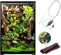 REPTIZOO 67 Gallon Large Reptile Terrarium 24"x18"x 36" Glass Paludarium Tank, Tall Reptile Enclosure Habitat with 10” Deep Base, Siphon Gravel Cleaner Set and Plants Growing Cotton Mat Included
