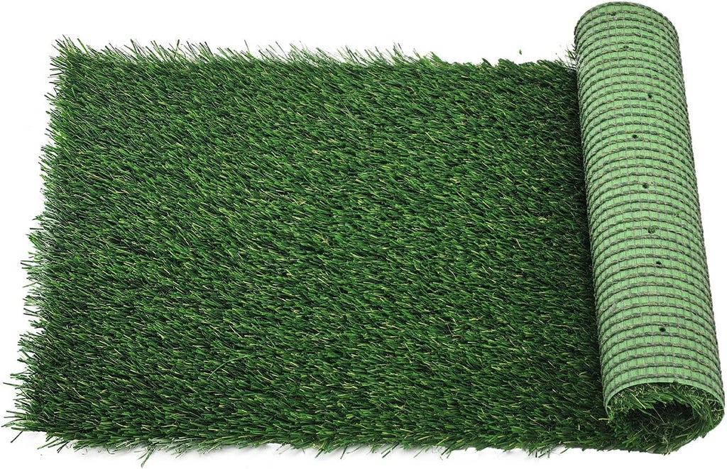 Artificial Grass Rug Outdoor Indoor,1.5 in Thick,Fake Grass Carpet Synthetic Turf Rug Realistic Turf Rug for Garden,Balcony,Patio with Drainage Holes (5FTX10FT)