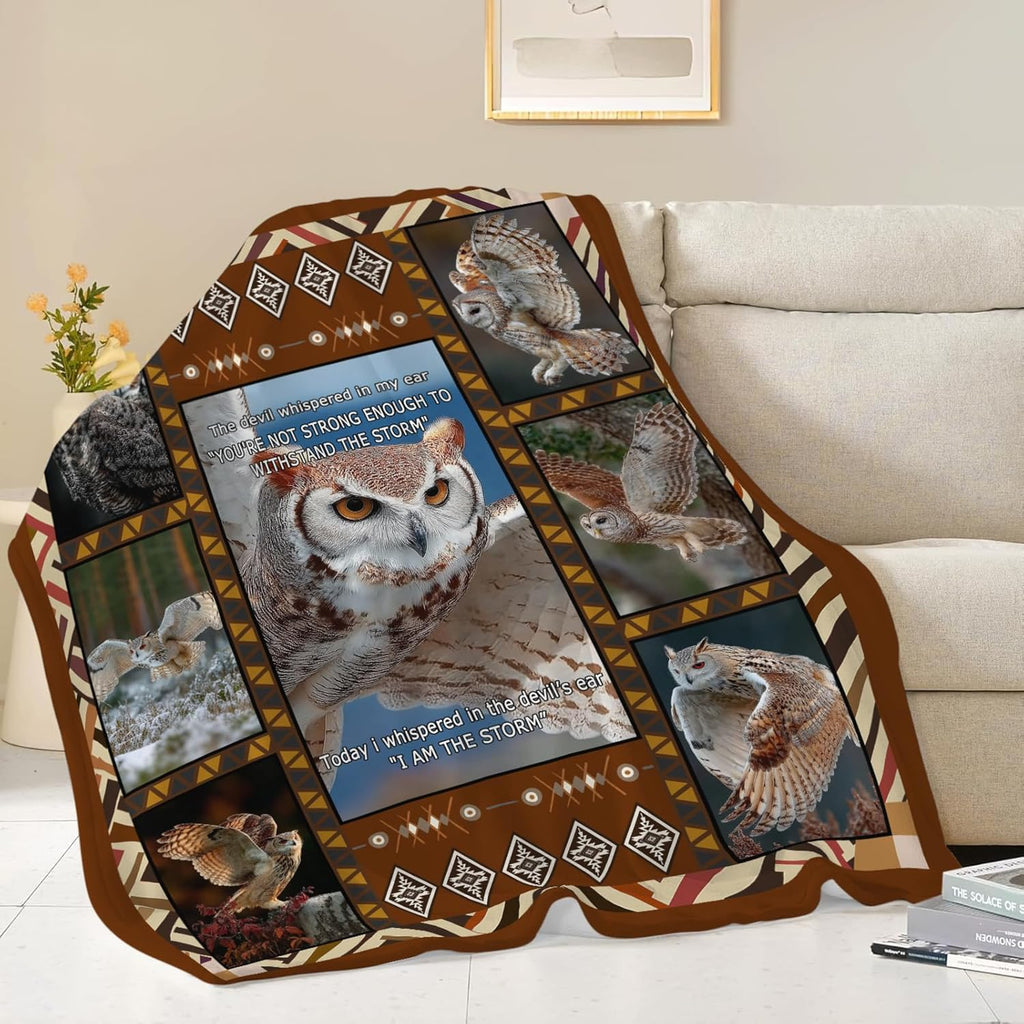 Owl Throw Blanket Owl Stuff Gifts for Kids Girls Boys Adults Women Men Soft Cozy Warm Plush Fluffy Fuzzy Fleece Blanket Decor 40''X50''