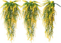 RECUTMS Artificial Plants Hanging Outdoor Fake Plants Hanging Vines Faux Eucalyptus Leaves Greenery Vines Fake Vines Plants for Room Wall Decor Garden Outdoor Wedding Courtyard Decoration(Yellow)