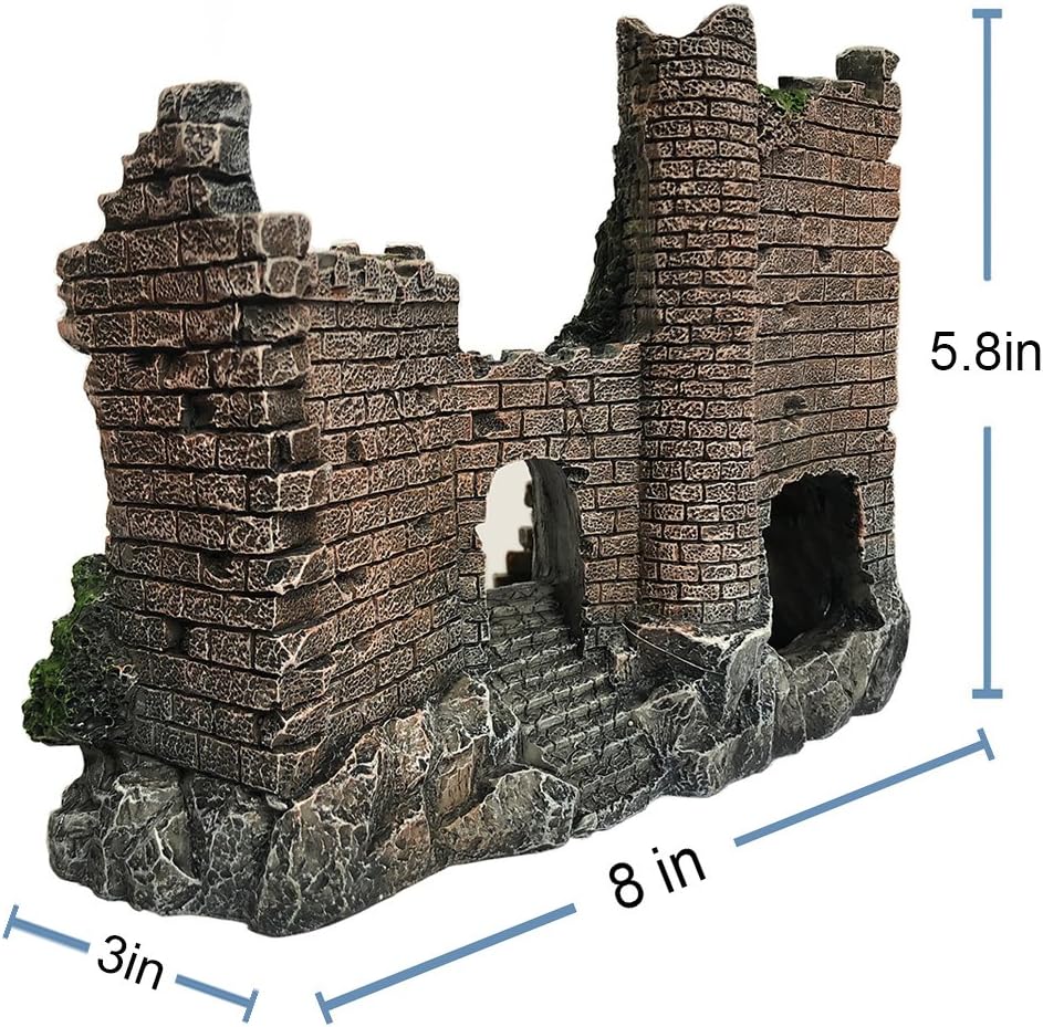 SLOCME Aquarium Ornaments Resin Castle Decorations - Fish Tank Supplies Accessories, Eco-Friendly Fish Tank Castle Aquarium Ornament
