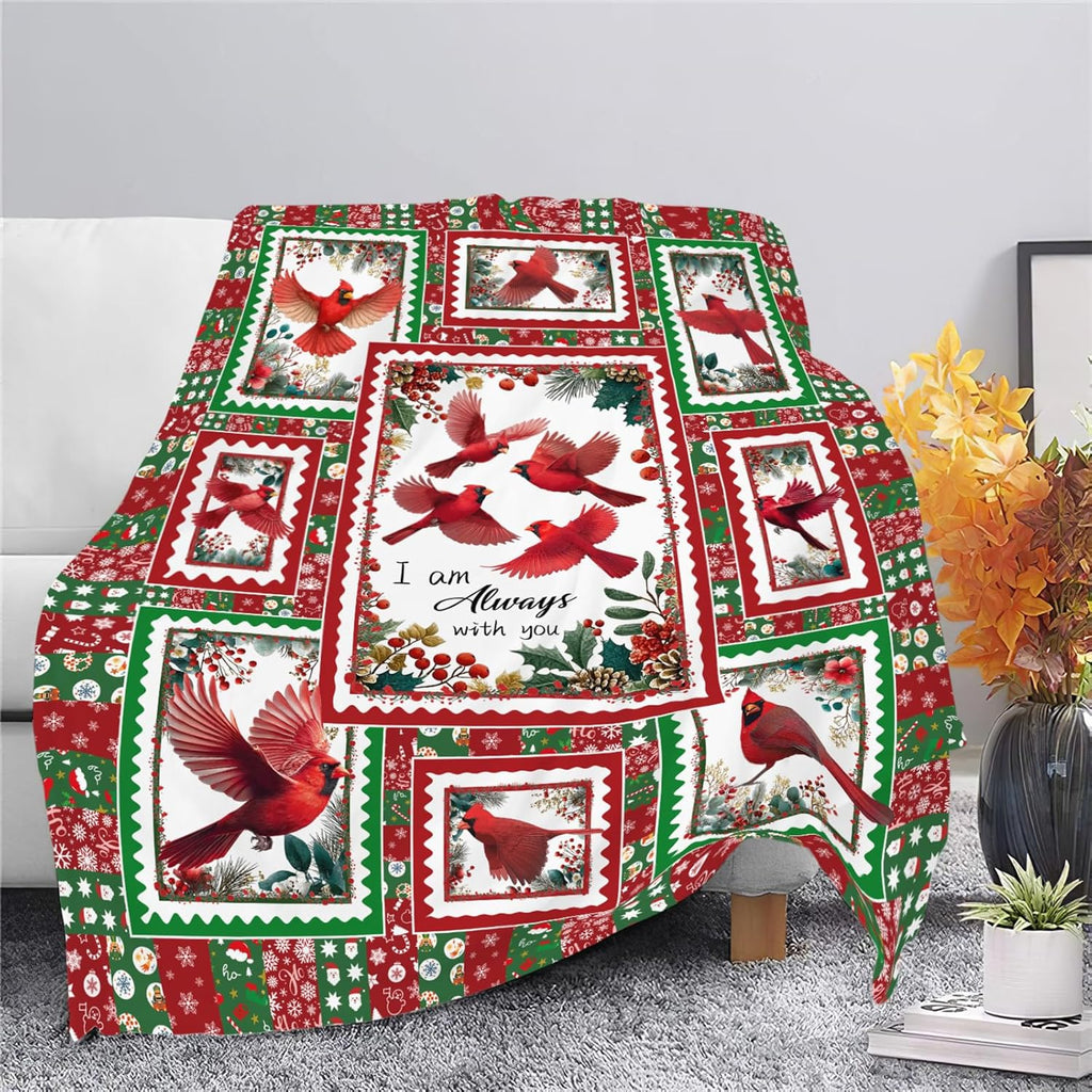 Cardinal Throw Blanket Red Bird Cardinal Stuff Gifts for Kids Girls Boys Adults Women Men Soft Cozy Warm Plush Fluffy Fuzzy Fleece Blanket Christmas Decor 60''X80''