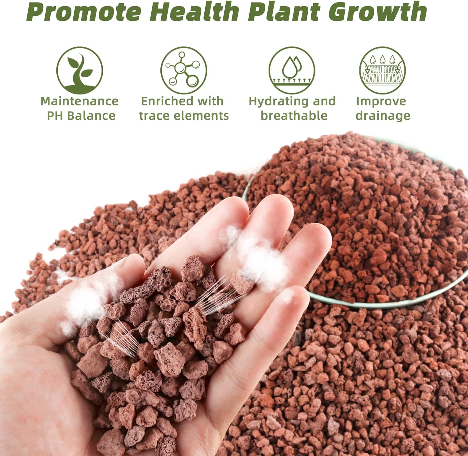 2.4LB Red Lava Rocks for Plants, Volcanic Rock Horticultural Lava Rock Soil for Landscaping Plants Drainage, Small Lava Rock Gravel for Succulents, Bonsai, Vase Fillers, Terrarium Plants, Top Dressing