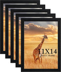 11x14 Picture Frame Set of 5,Wooden Frame 11x14 Wall Gallery Poster Photo frame Black with Durable Shatter Resistant Plexiglass for Wall Mounting Family -friend- wedding best gift