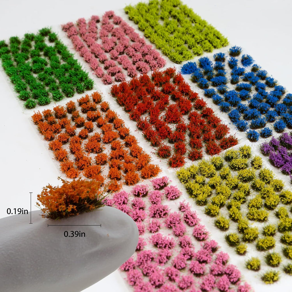 53-pcs 5mm Tall Diorama-Flowers-Grass Irregular Flower Clusters-Sky Blue Static-Grass for Model-Train-Scener Wargaming-Terrain ，Dioramas & DIY Crafts