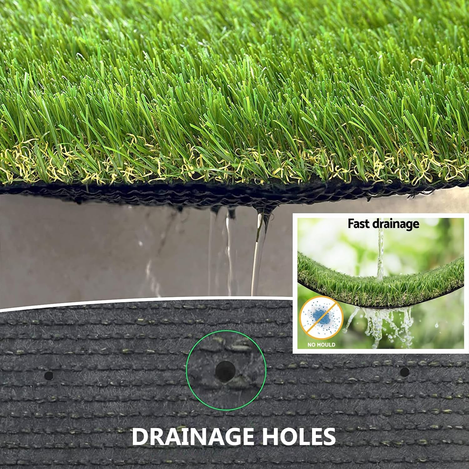 Artificial Grass Rug Outdoor Indoor 4FTX92FT Fake Grass Carpet Green Synthetic Grass Pet Turf Realistic Faux Grass Rug with Drain Holes for Garden Lawn Landscape Balcony Home Decor Patio