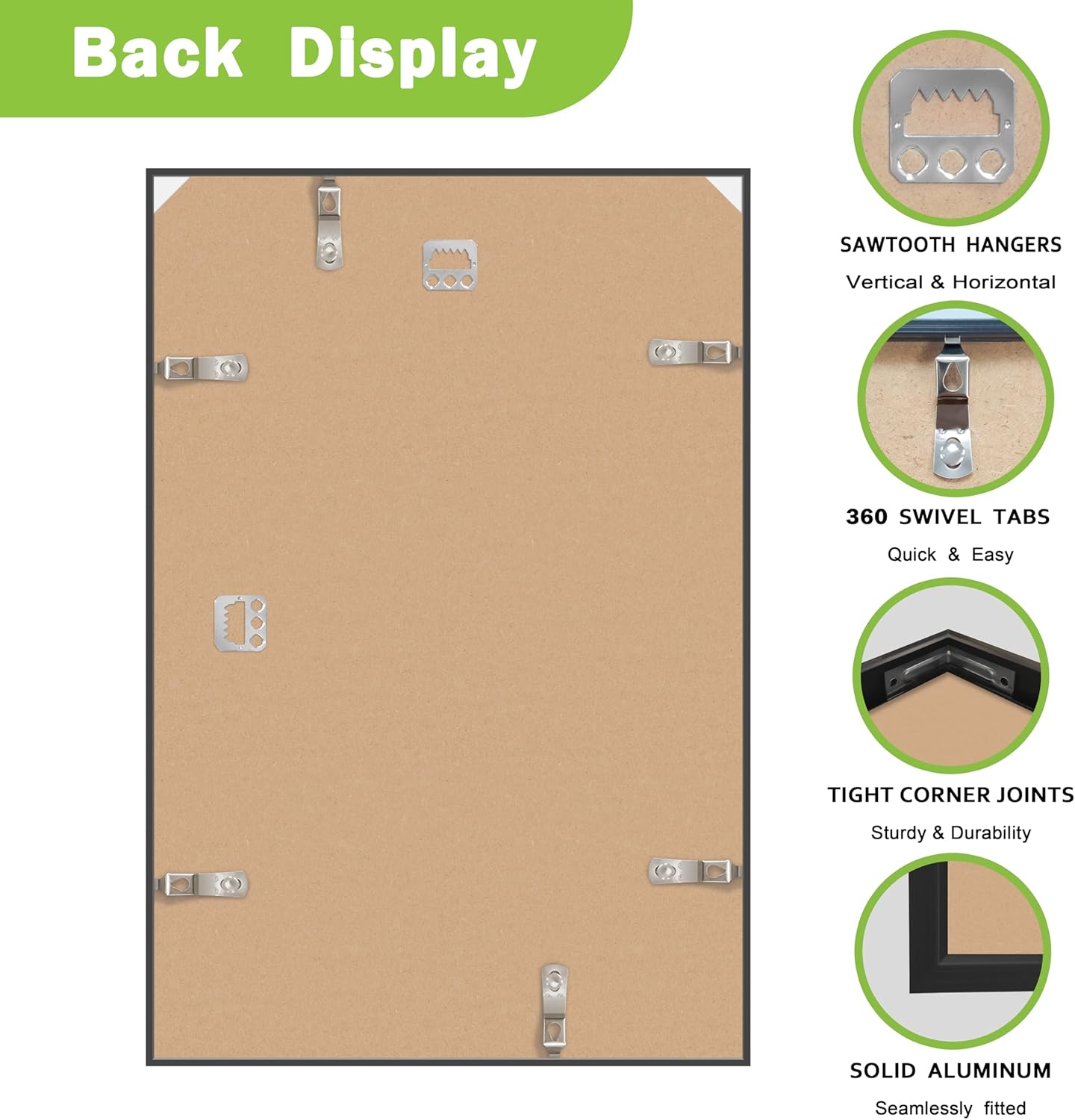 FrameWorks 12x18 Brushed Aluminum Poster Frames – Modern Brushed Metal Design w/Shatterproof Plexiglass, Perfect for Posters, Artwork, Paintings, Wall Displays – Home or Office Decor, Black - 3 Pack