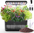 Indoor Herb Garden Kit, Hydroponic Growing System with LED Grow Light Quiet Water Pump for Home Kitchen Office Healthy Fresh Herbs Vegetables, Gift Ideas for Women Men