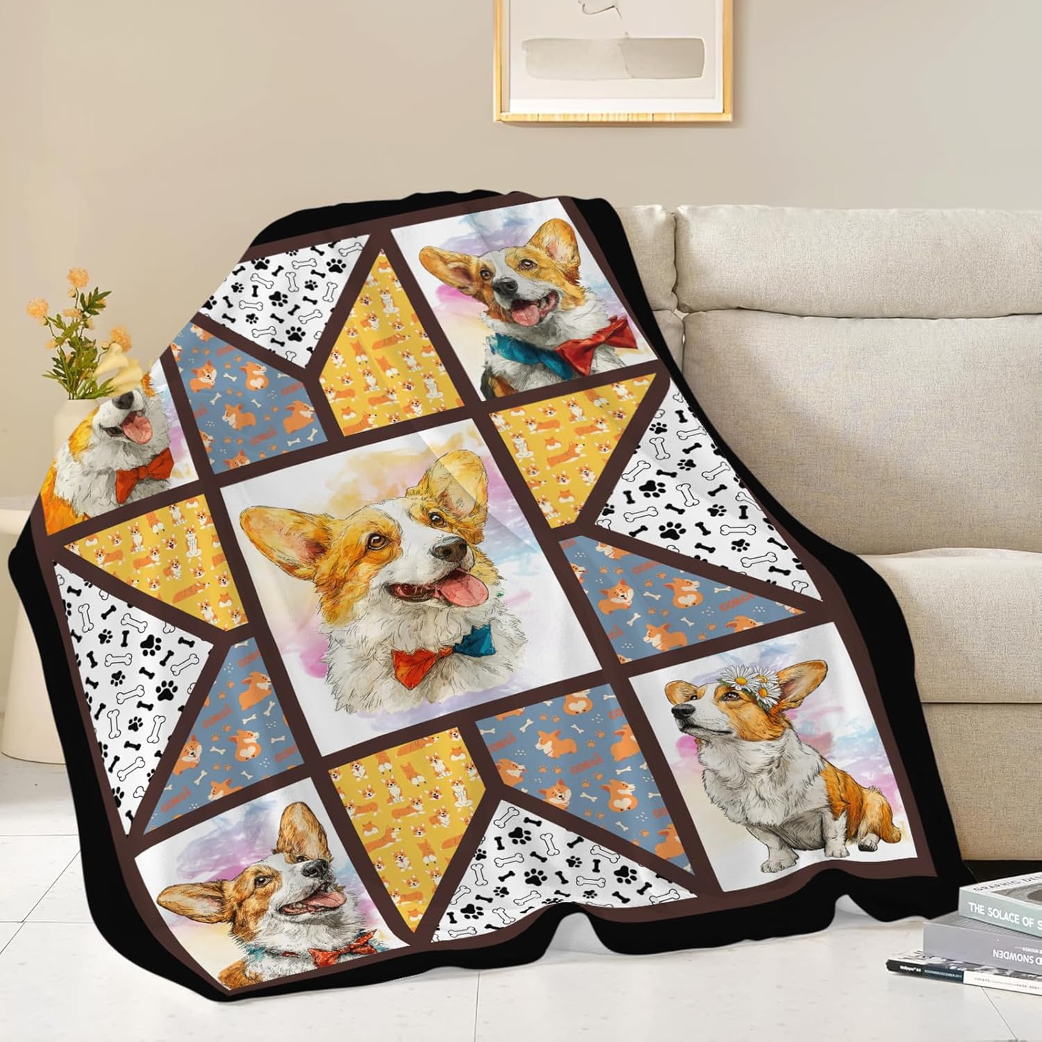 Corgi Throw Blanket Corgi Puppy Stuff Gifts for Dog Lover Kids Girls Boys Adults Women Men Soft Cozy Warm Plush Fluffy Fuzzy Fleece Blanket Decor 40''X50''