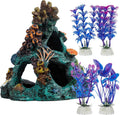 Uniclife Aquarium Decor, Fish Tank Decorations, Realistic Resin Coral Reef Rock Ornament & Plants Set for Fish Tank Decor, Colorful Aquarium Cave Decorations for Freshwater & Saltwater Tanks