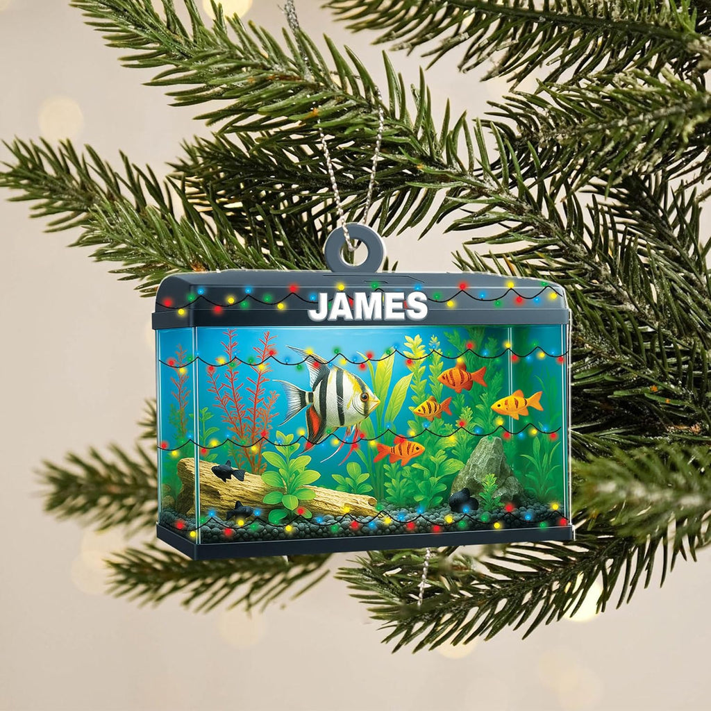 Personalized Aquarium Fish Tank Ornament, Fishes Christmas Ornament, Underwater Aquarium Ornament, Aquarium Decorations for Fish Tank, Gift for Ocean Lovers, Scuba Divers (FT2)