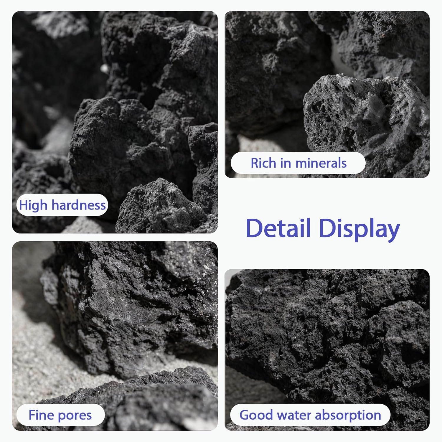 Volcanic Lava Rocks for Fish Tanks Bonsai Fire Pits Aquarium Rocks for Aquascaping,Terrariums,Bonsai,Garden Landscaping Decoration and Amphibian enclosures-10lb(4-7inches) 6-9pcs