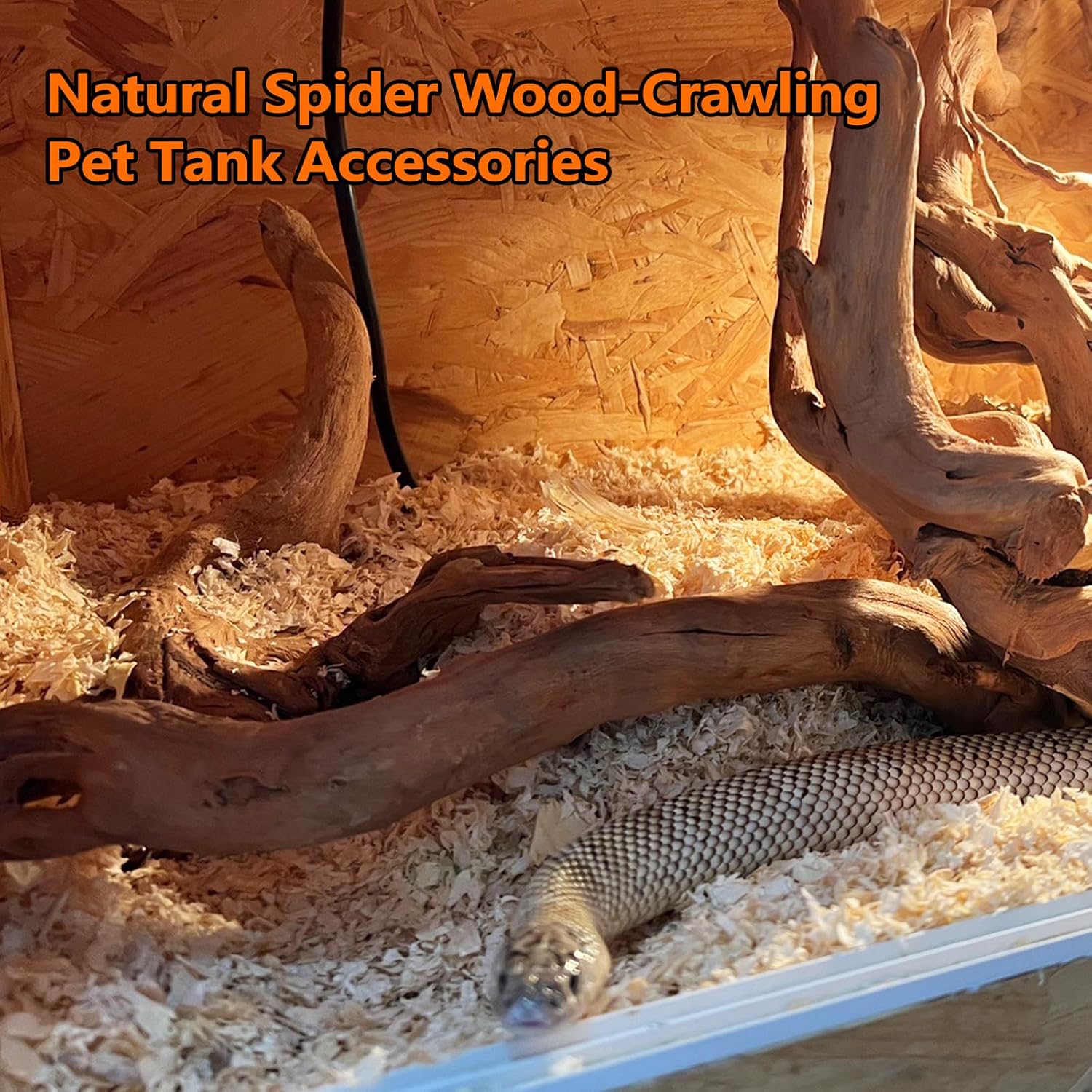 Hamiledyi 7-10in Natural Aquarium Driftwood 2PCS Large Reptile Spider Wood Ornament Assorted Branches Natural Driftwood Log Fish Tank Decoration