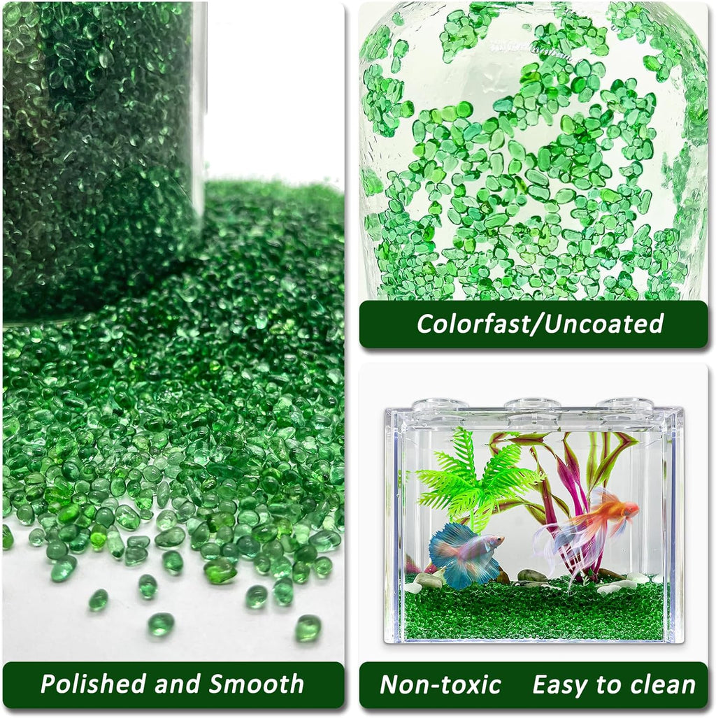 BXI 2.2 Lbs Small Aquarium Substrate Gravel Sand, Polished Smooth Fish Tank Gravel, Colorfast Uncoated Vibrant Blue Sea Glass, Decorative Stones for Vase Fillers, Fairy Garden, Potted Plants