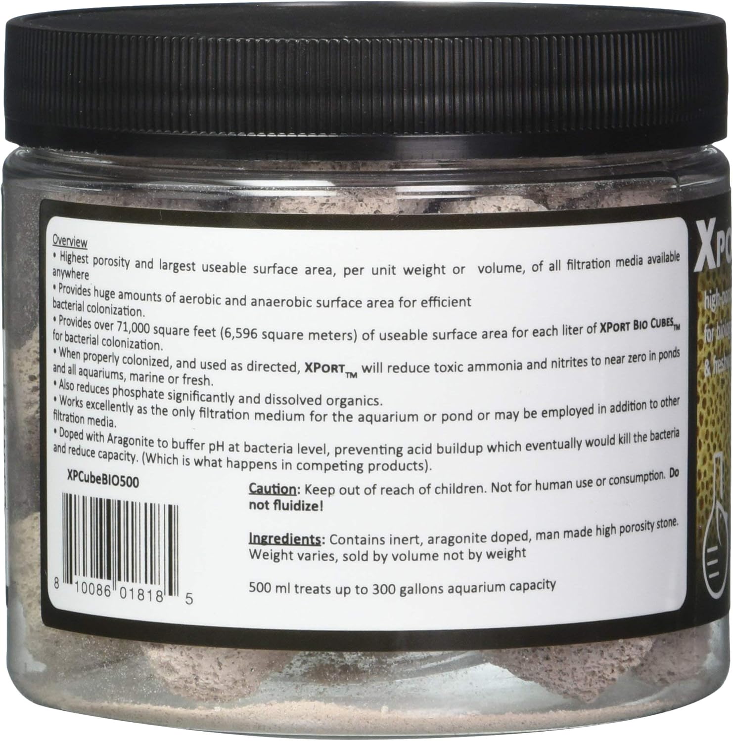 Brightwell Aquatics Xport BIO Cubes - Ultra-Porous Biological Filter Media for Filtration in Marine and Freshwater Aquariums, 500-ml (XPCubeBIO500)