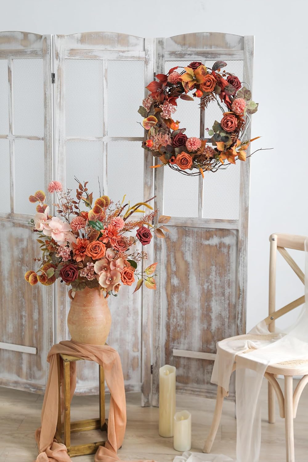 YYHUAWU Artificial Flowers Combo Box Set Gradient Color Flower Leaf with Stems for DIY Wedding Bouquets Centerpieces Baby Shower Party Home Decorations