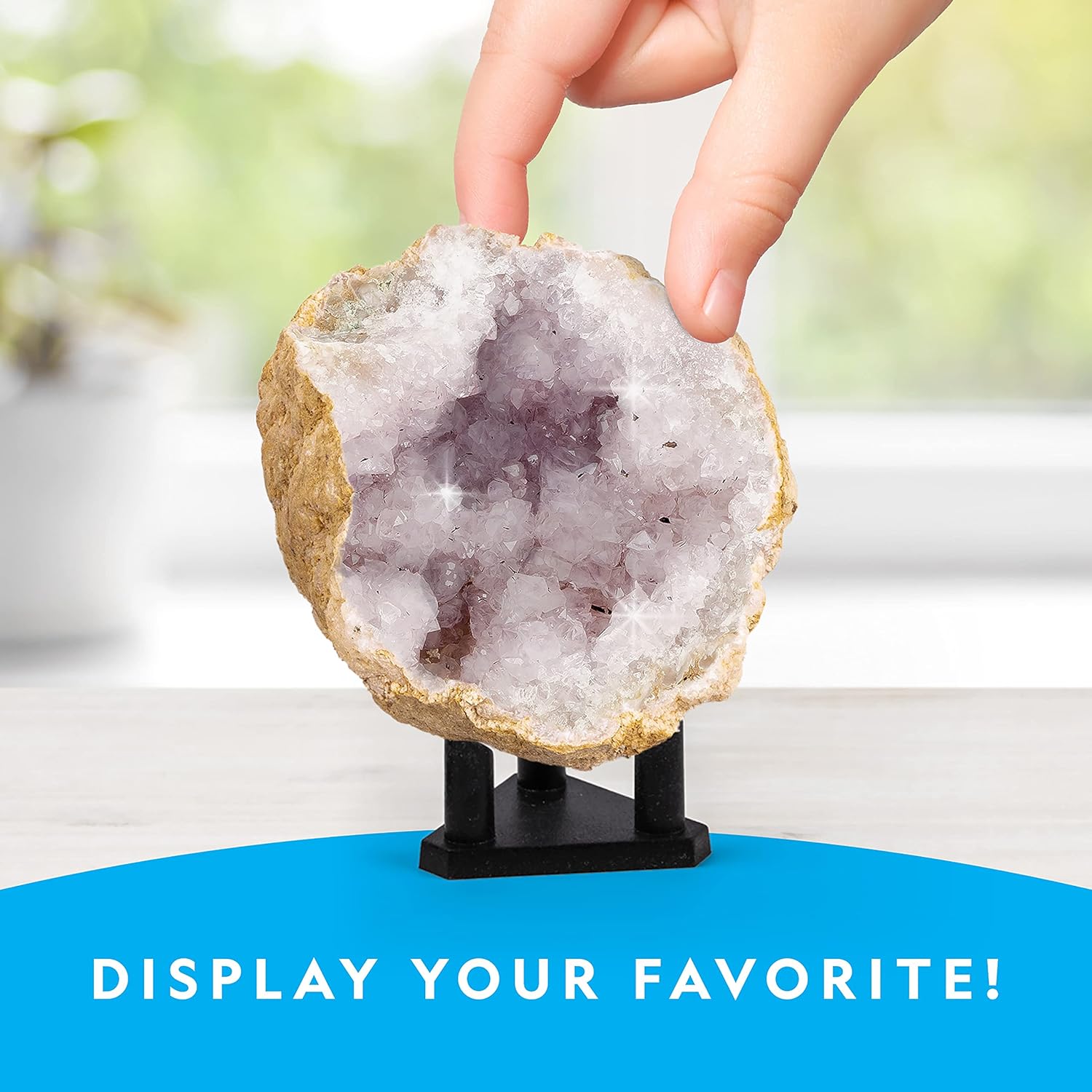 National Geographic Break Open 5 Jumbo Geodes - Earth Science Kit with 5 Premium, Extra-Large Geodes with Crystals, Goggles & Display Stands, Science Gifts, Fun Stuff for Kids (Amazon Exclusive)