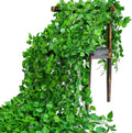 Epipremnum Aureum Leaves, Green Vines Fake Plant Vine Leaves, Hanging Fake Vine Leaves, Home Kitchen Garden Office Wedding Wall Decor (Pack of 12 86 Inch Fake Plants)