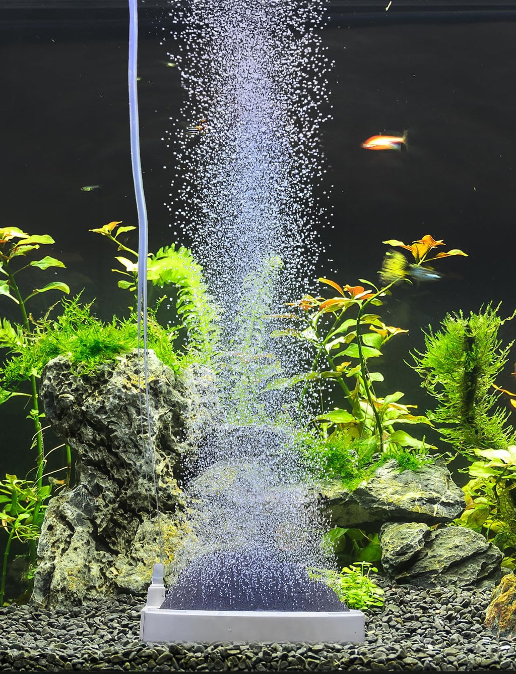 UPETTOOLS Aquarium Air Stone Fish Tank Bubbler Large Nano Air Bubble Stone Super-High Dissolved Oxygen Diffuser Makes Super Tiny Bubbles 5.2 Inch