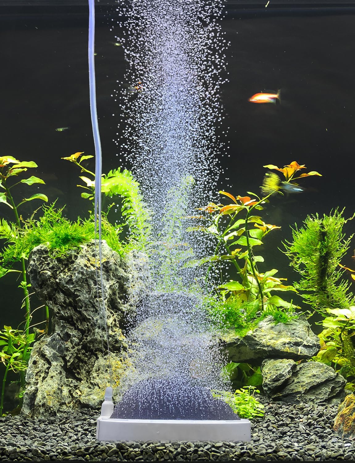 UPETTOOLS Aquarium Air Stone Fish Tank Bubbler Large Nano Air Bubble Stone Super-High Dissolved Oxygen Diffuser Makes Super Tiny Bubbles 5.2 Inch