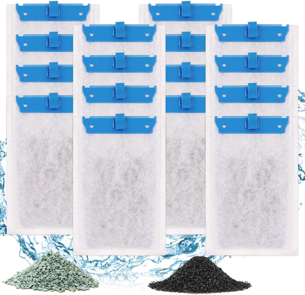 fishkeeper 16 Pack Medium Filter Cartridges Compatible with Tetra Whisper Bio-Bag Filters Replacement Filter Cartridges for Whisper Filters 10i / IQ10 / PF10 and TetraFauna ReptoFilter(Ready to Use)