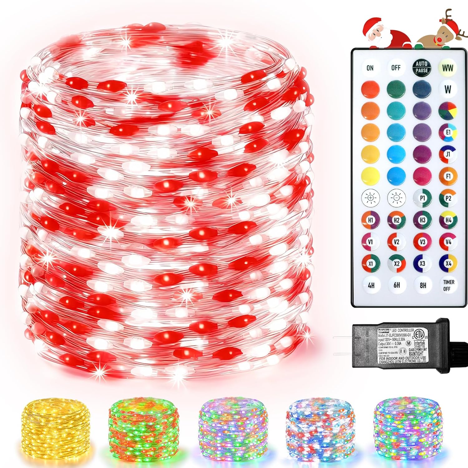 300 LED Fairy Lights Color Changing, 98 FT 35 Colors String Lights with Remote, 17 Single Color & 18 Holiday Colors, Christmas Twinkle Light Plug in for Bedroom Holiday Wedding Indoor Party Decor