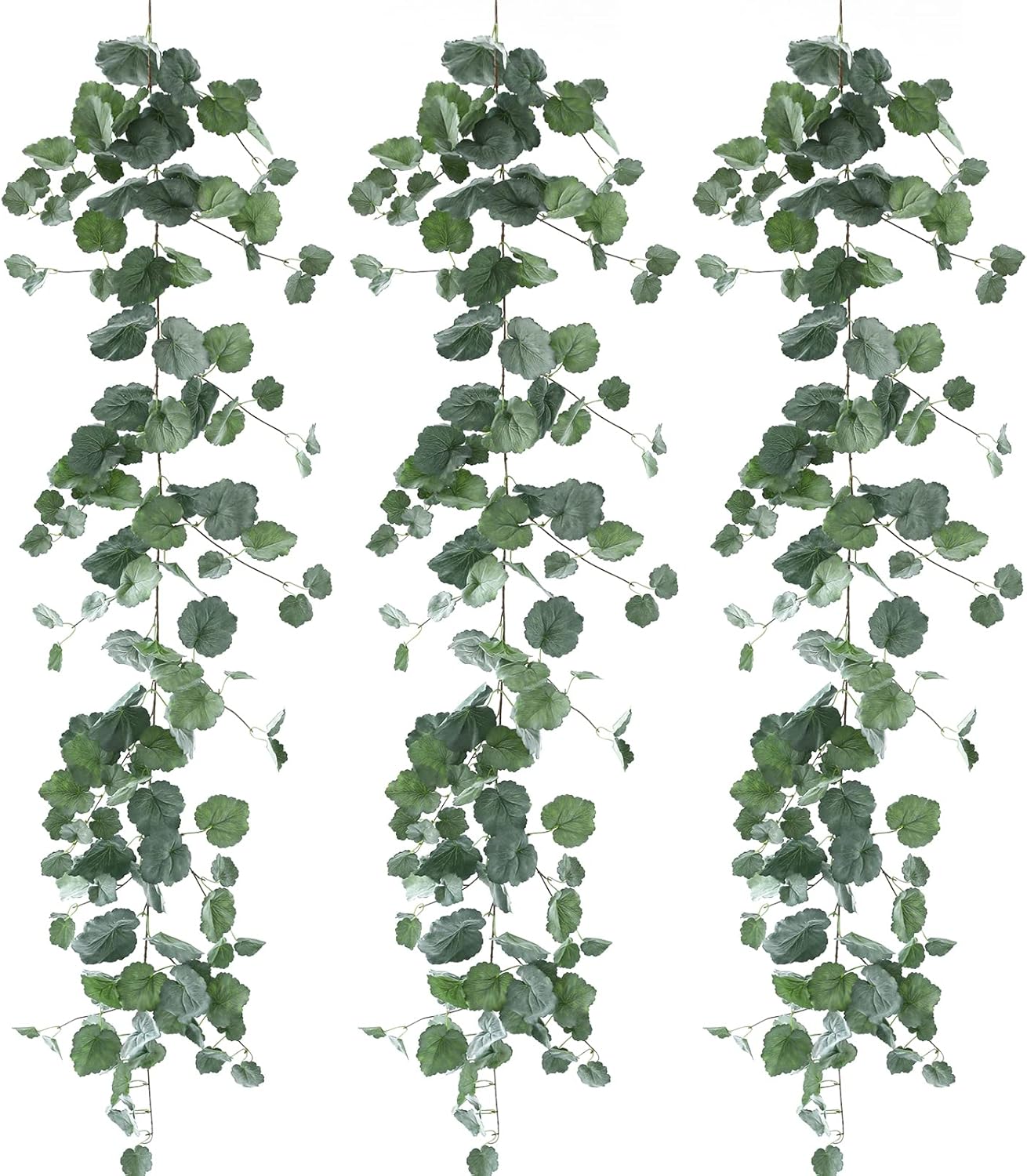 3 Strands Begonia Artificial Vines, 67" Silk Vine Garland with Green Leaves, Fake Hanging Plants Greenery Decor for Home, Bedroom, Wall, Party, Wedding Decoration