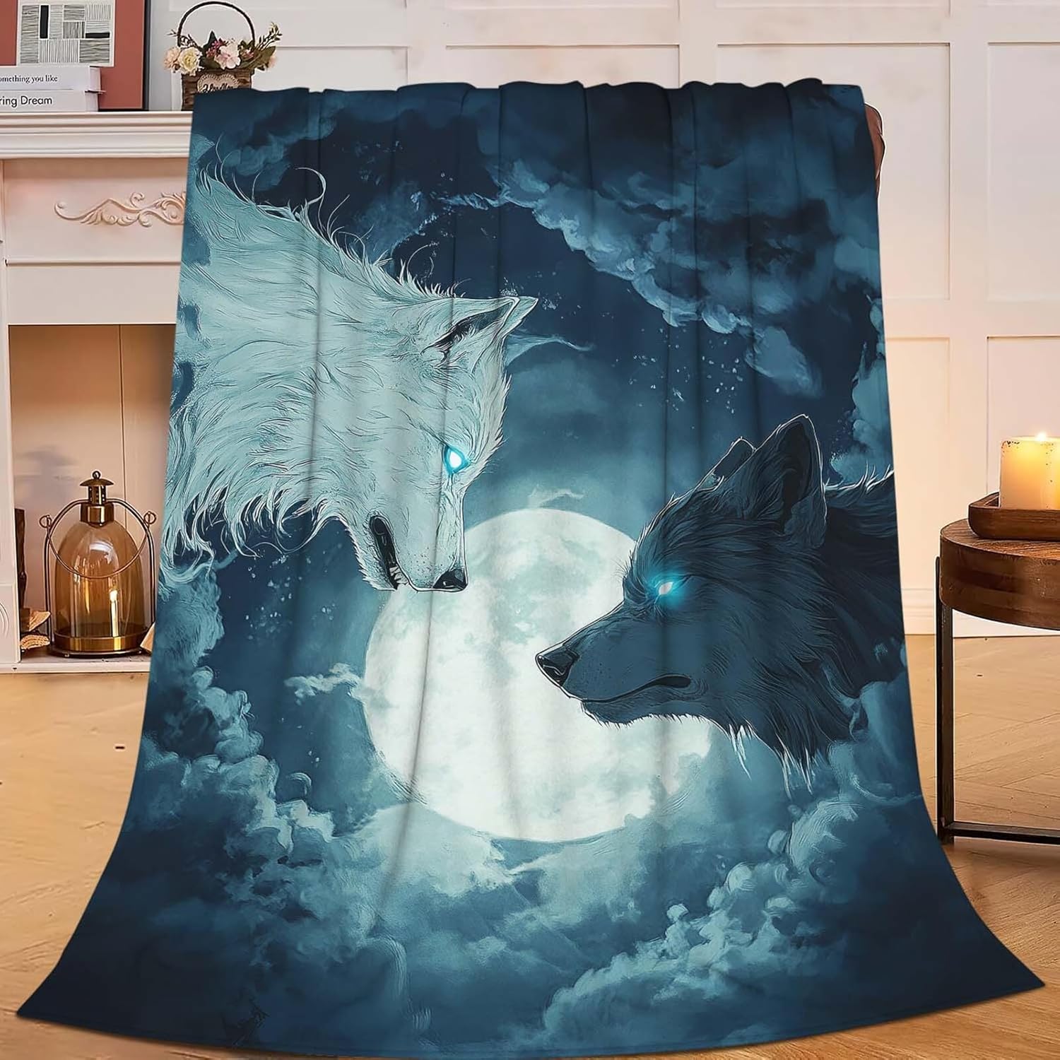 Wolf Throw Blanket Wolf Stuff Gifts for Kids Girls Boys Adults Women Man Soft Cozy Warm Plush Fluffy Fuzzy Fleece Blanket Decor 40''X50''
