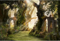 Fantasy Forest Aquarium Background Archway and Ancient Trees Atmospheric Landscape Fish Tank Background Deep Woods Misty and Foggy Mood Reptile Habitat Background Decors Poster Vinyl 24x16in