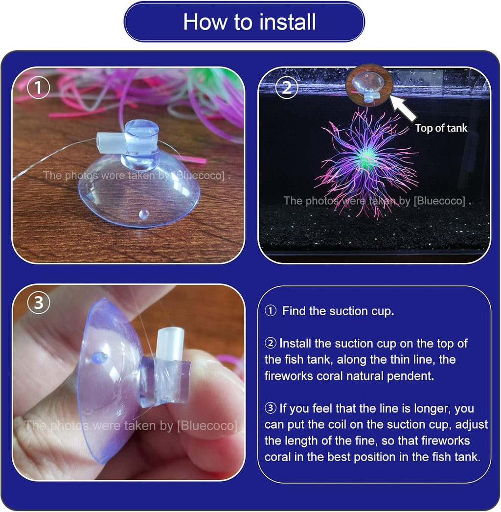 Soft Silica Gel Moves Naturally with Water Flow, Aquarium Decorations Glow in The Dark, Glowing Coral Ornaments for Fish Tank Decorations (Green, Fireworks)