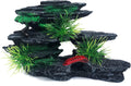 J-star Medium Aquarium Rock Mountain Decor – Realistic Resin Landscape Ornament for Fish Tanks – Enhances Underwater Scenery, Easy to Clean, Safe for Fish