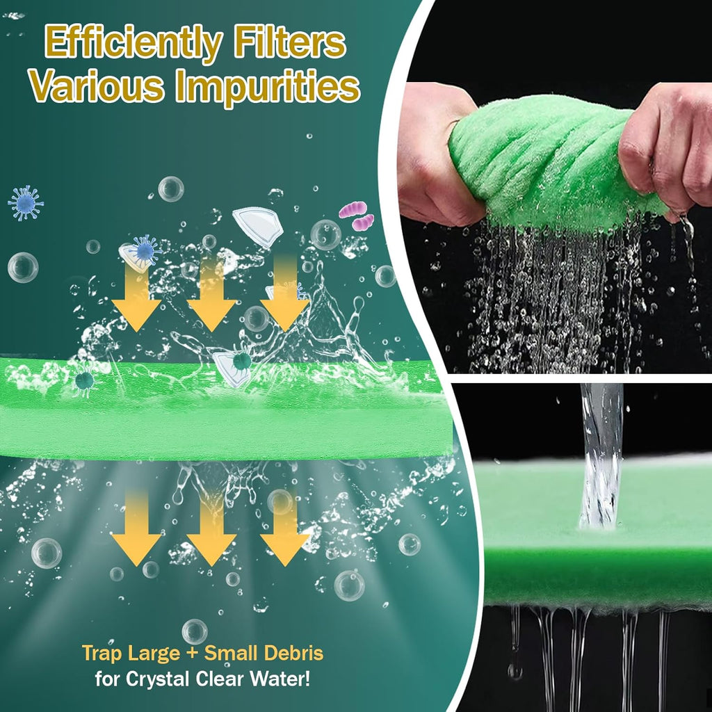 3PCS Aquarium Filter Floss - 12" x 78" (6ft per roll) - Total 18ft - 1" Thick Premium Polyester Filter Pad for Fish Tank - Mechanical Filtration, Crystal Clear Water, Fits Most Filters(18ft)