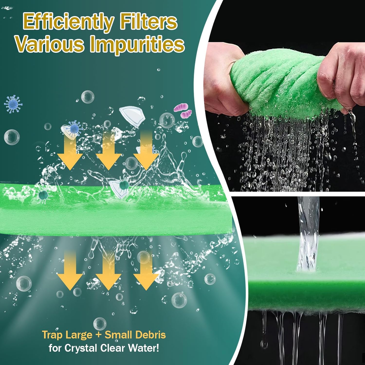 3PCS Aquarium Filter Floss - 12" x 78" (6ft per roll) - Total 18ft - 1" Thick Premium Polyester Filter Pad for Fish Tank - Mechanical Filtration, Crystal Clear Water, Fits Most Filters(18ft)