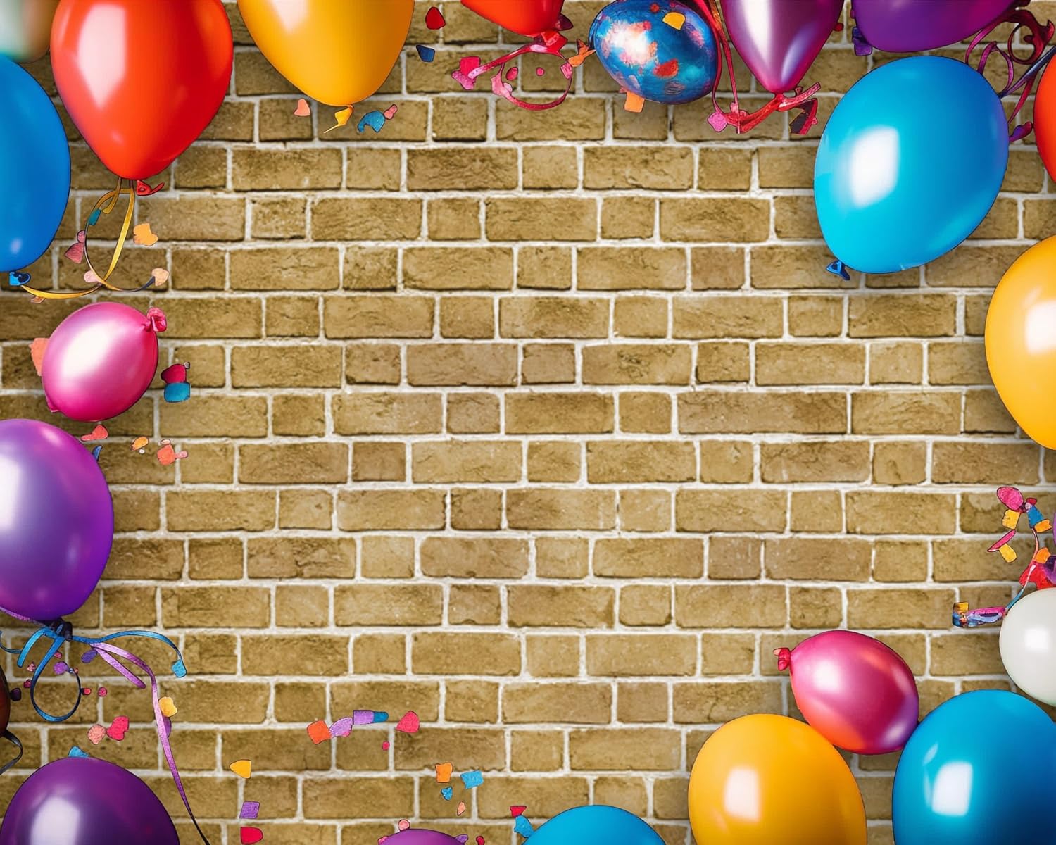VitalCozy 10 x 8 ft Christmas Brick Wall Backdrop for Photoshoot Polyester Fabric Brick Backdrop Background for Fireplace Home Decoration Newborn Birthday Party (Brown)