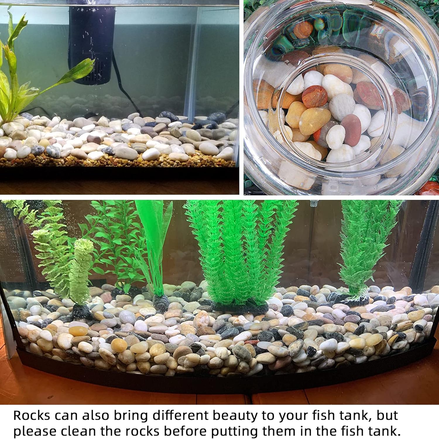 45lb Polished Pebbles for Plants Potting,Succulents Aquarium Fish Tank Vases-Decorative River Rocks Garden Gravel Stones