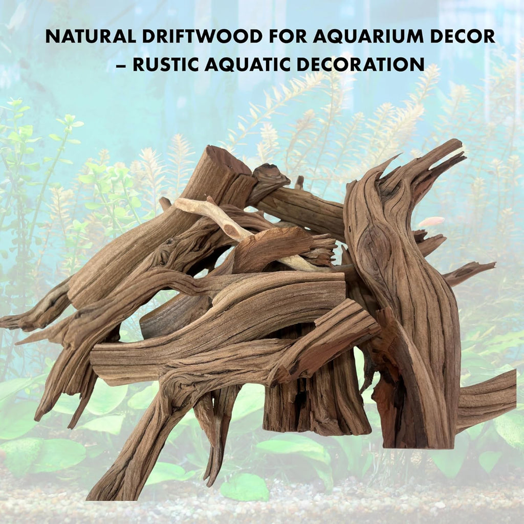 Koyal Wholesale Natural Driftwood Decor Vase Fillers 2.2-Pounds, Aquarium Wood Untreated California Manzanita Drift Wood Fish Tank Decor, Driftwood Pieces for Crafts, Assorted Reptile Wood Branches