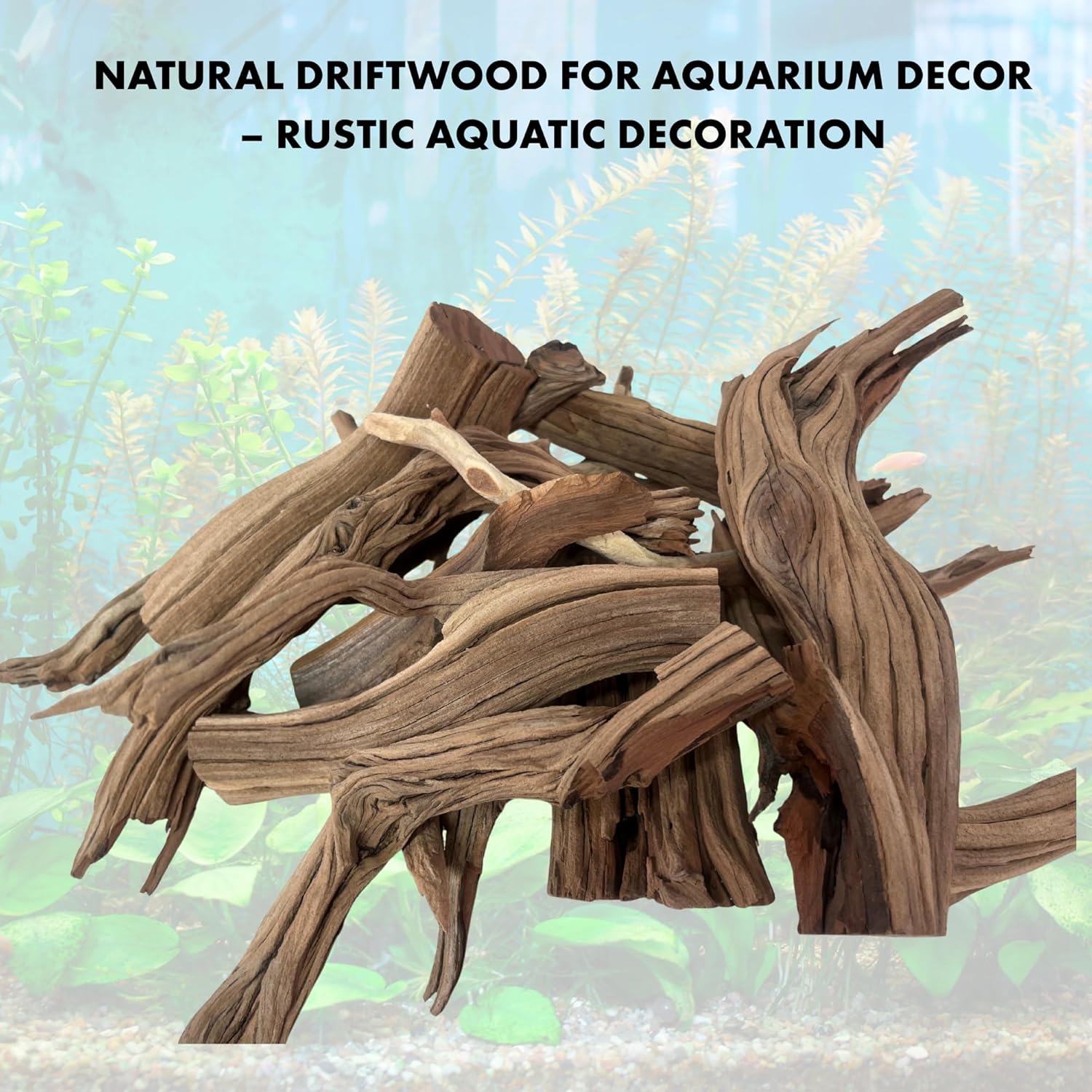 Koyal Wholesale Natural Driftwood Decor Vase Fillers 2.2-Pounds, Aquarium Wood Untreated California Manzanita Drift Wood Fish Tank Decor, Driftwood Pieces for Crafts, Assorted Reptile Wood Branches