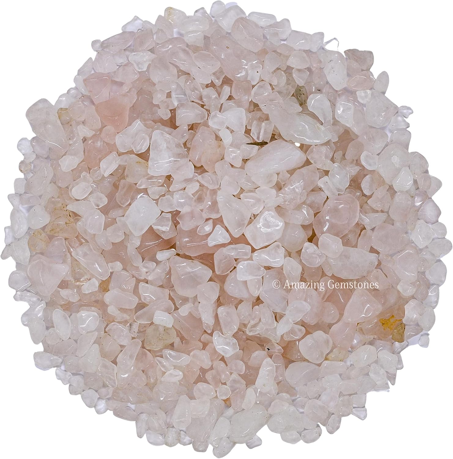 Amazing Gemstone Rose Quartz Crystal Chips Aquarium Gravel Rocks - Rose Quartz Chips Bulk Fish Tank Gravel, Small Tumbled Stone Chips and Tiny Crystals for Decoration (Natural AAA Grade Gemstones)