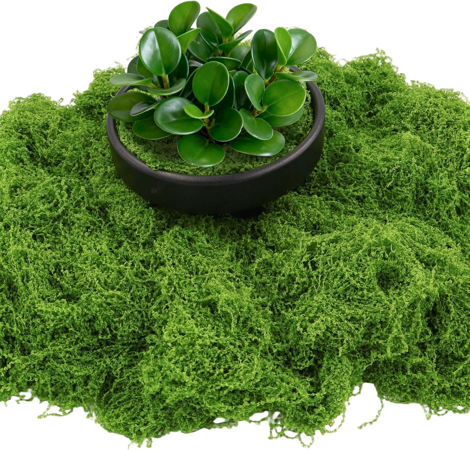 Artificial Moss 5.3oz – Fake Green Moss for Crafts, Potted Plants, Fairy Garden Decor, DIY Table Centerpieces, Wedding Party Decoration
