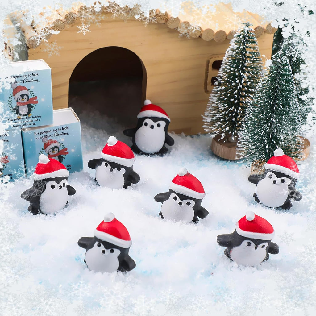 Wettarn 24 Sets Christmas Penguin Gifts Cute Stress Balls with Support Gift Boxes Holiday Party Favors for Employee Coworker Students Friends Relief Toys Stocking Stuffers
