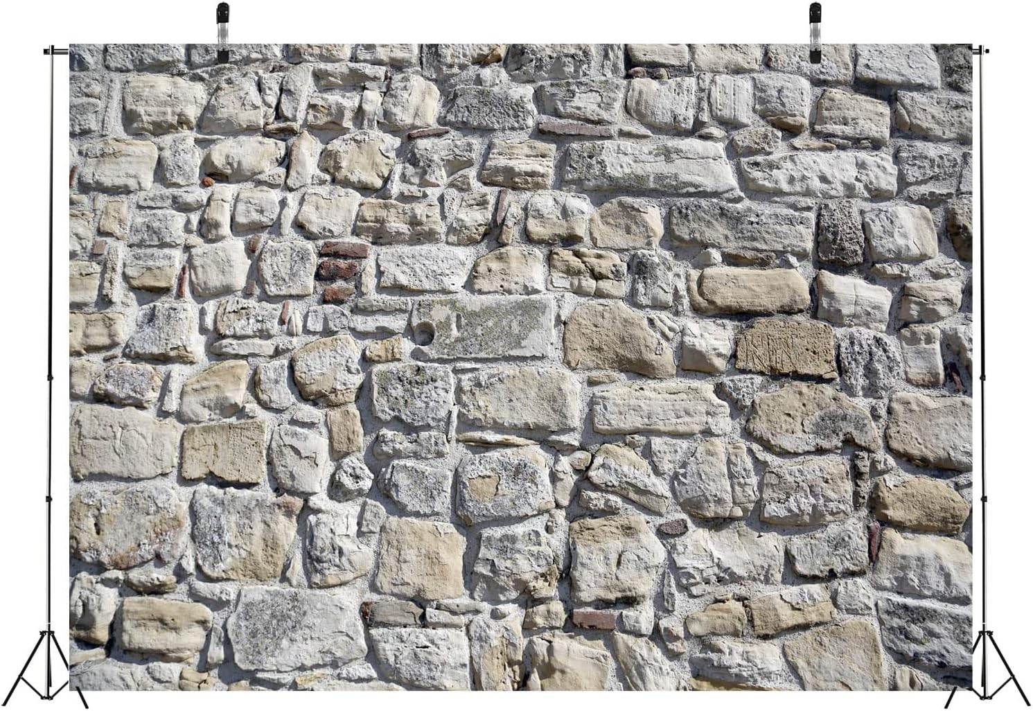 BELECO 10x8ft Fabric Vintage Brick Stone Wall Backdrop for Photography - Ancient Rock Textured Background Wallpaper - Birthday Party Decorations Studio Booth Photo Props