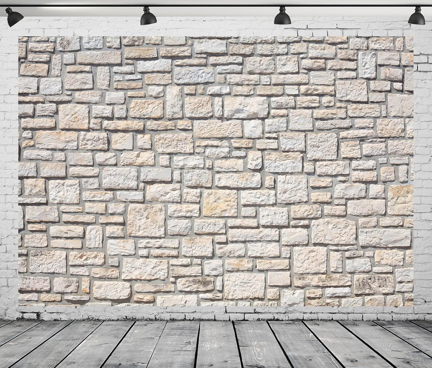 6x4ft Fabric Brick Stone Wall Backdrop Rock Stone Texture Photography Background Wallpaper Birthday Wedding Party Decor Newborn Baby Kids Adults Portrait Video Conference Photo Studio Props